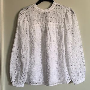 J crew  tie-back top in ditsy eyelet NWT XS